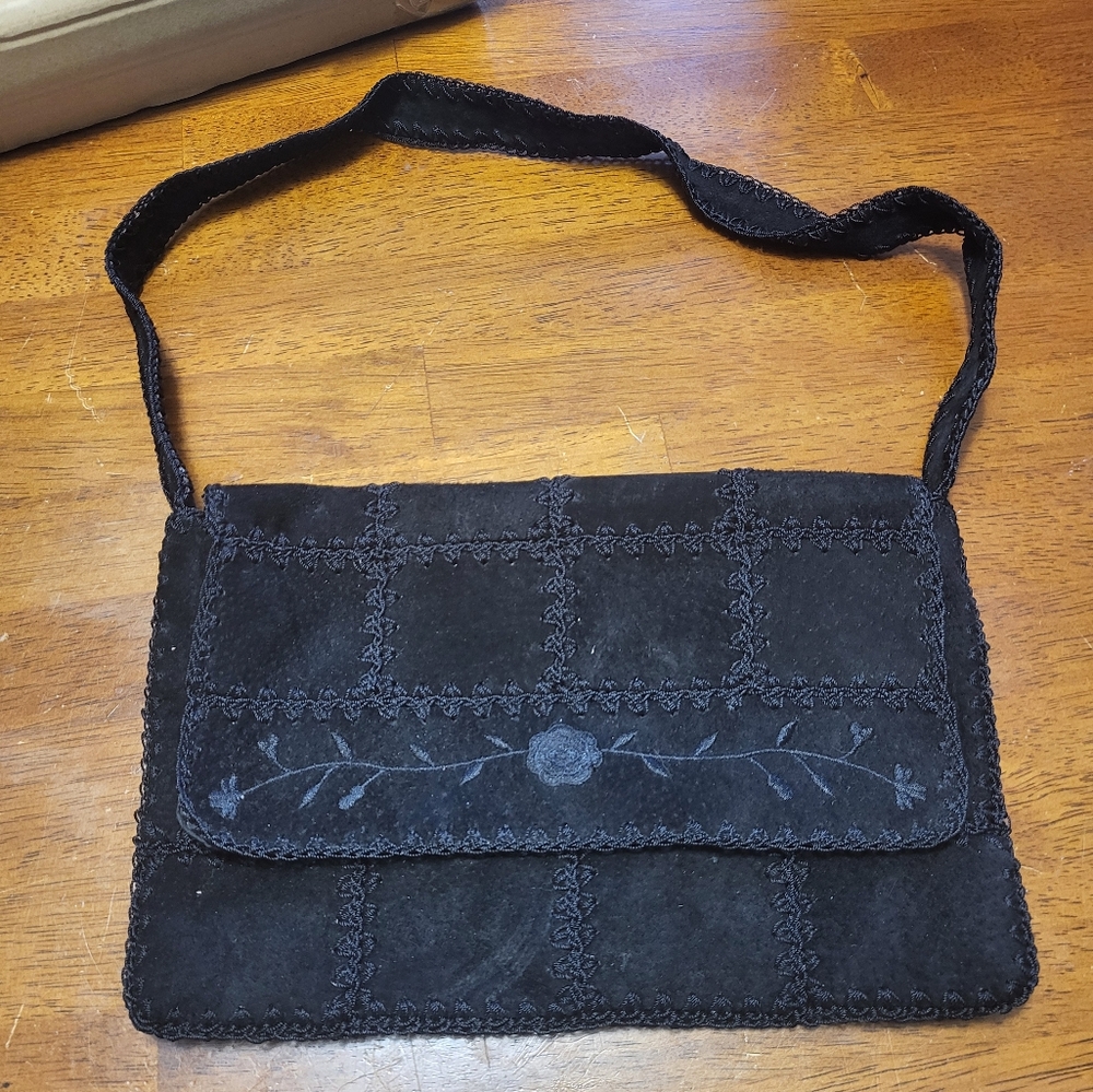 Black Suede Shoulder Bag NWOT